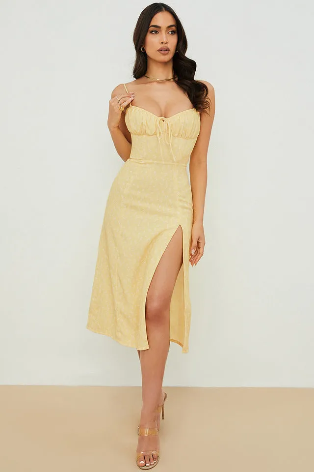 DUNNMALL  European and American  Cross-Border Summer Explosion New Product Women's Sling Floral Split Dress Sexy Floral Skirt