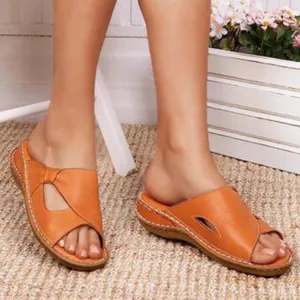 DUNNMALL  Foreign Trade plus Size Slippers for Women  Spring and Summer New  Cross-Border Flat for Outdoors Slippers for Women Factory Wholesale