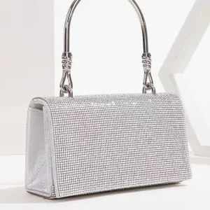 Evening Bag For Women Glitter Diamond Leather Lightweight Wrist Bag