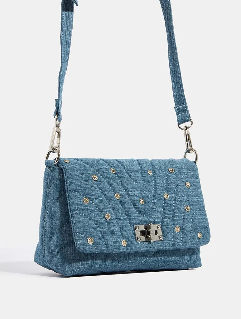 Farah Denim Rhinestone Shoulder Bag