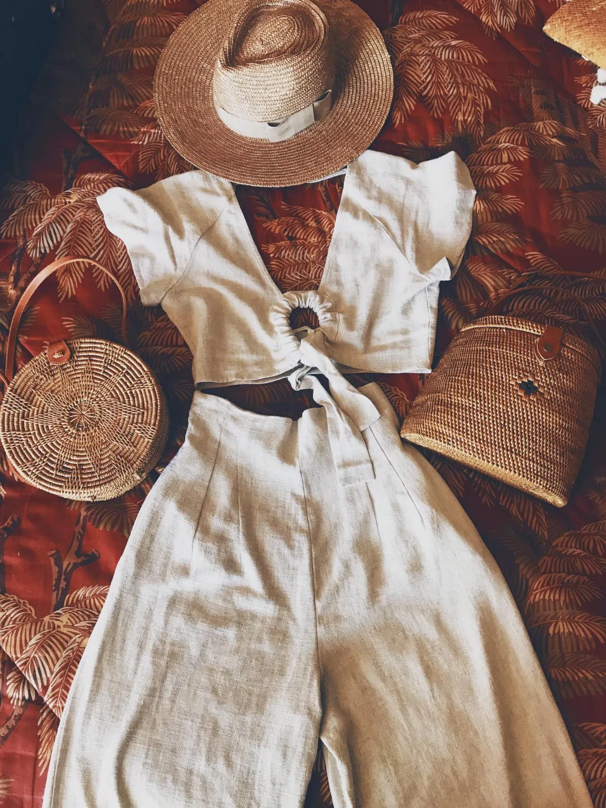 Flores Round Rattan Bag
