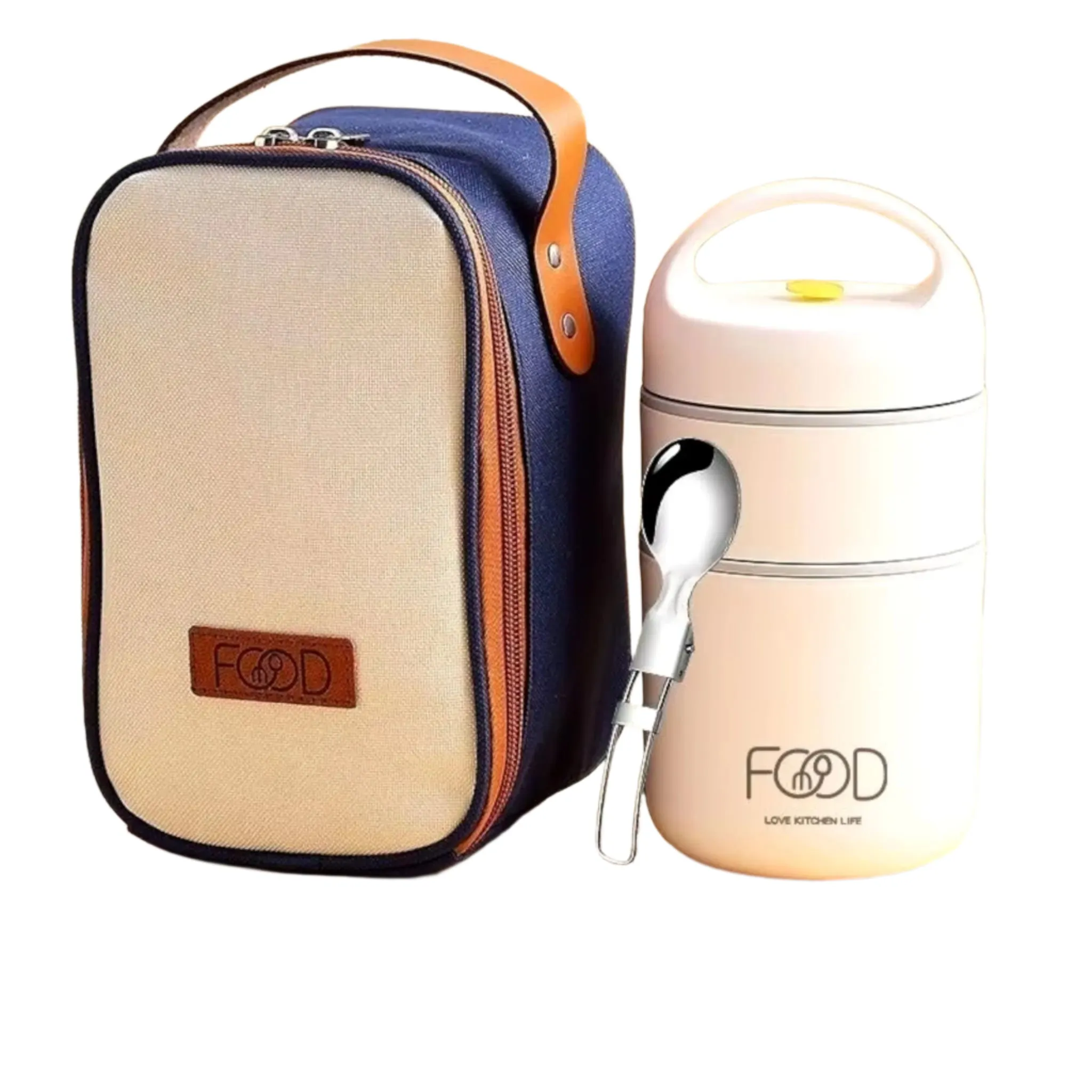 Food Warmer | Stainless Steel Thermal Cup & Insulated Lunch Bag