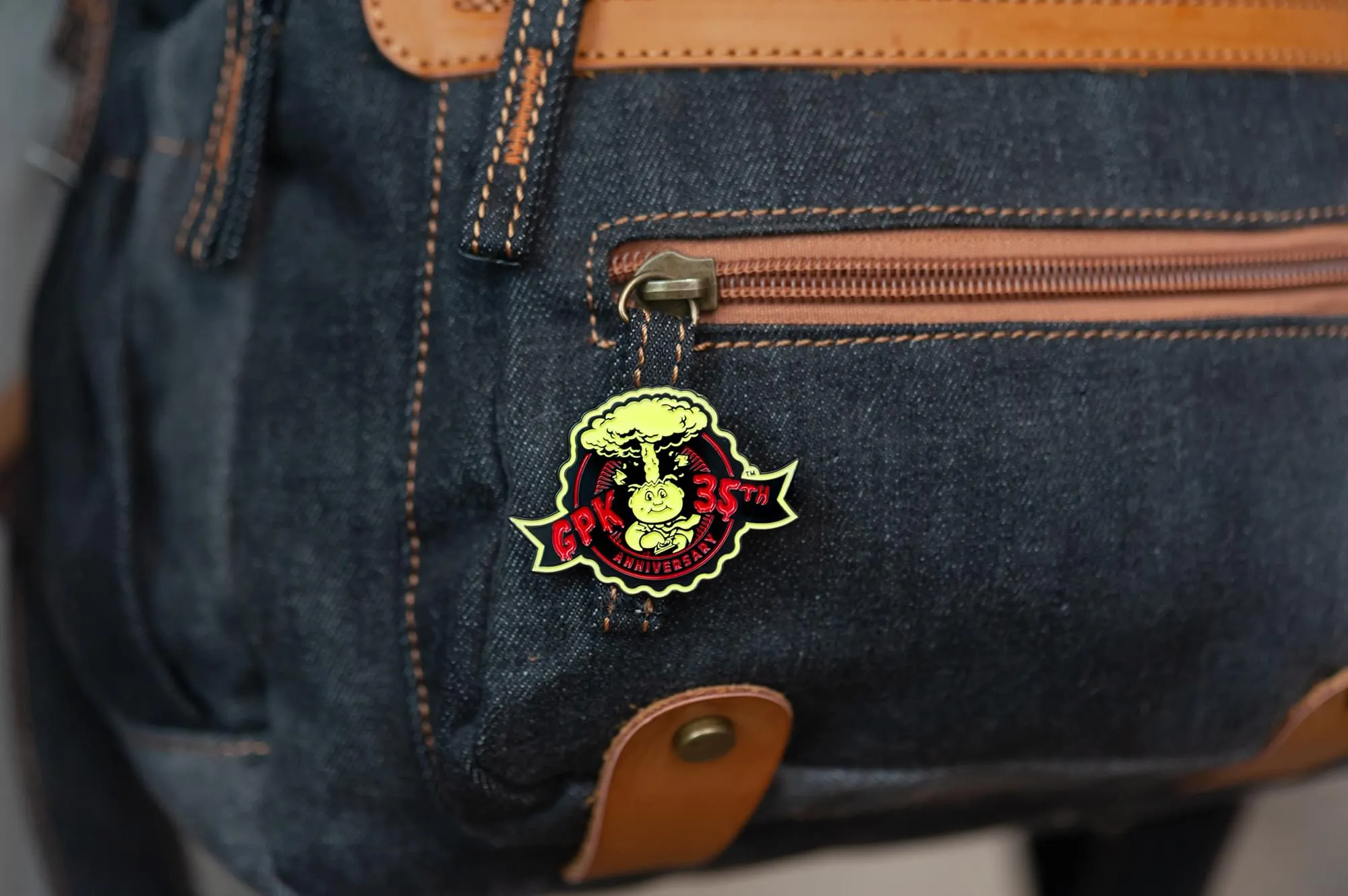 Garbage Pail Kids Adam Bomb 35th Anniversary Enamel 1.75 Inch Pin Toynk Exclusive
