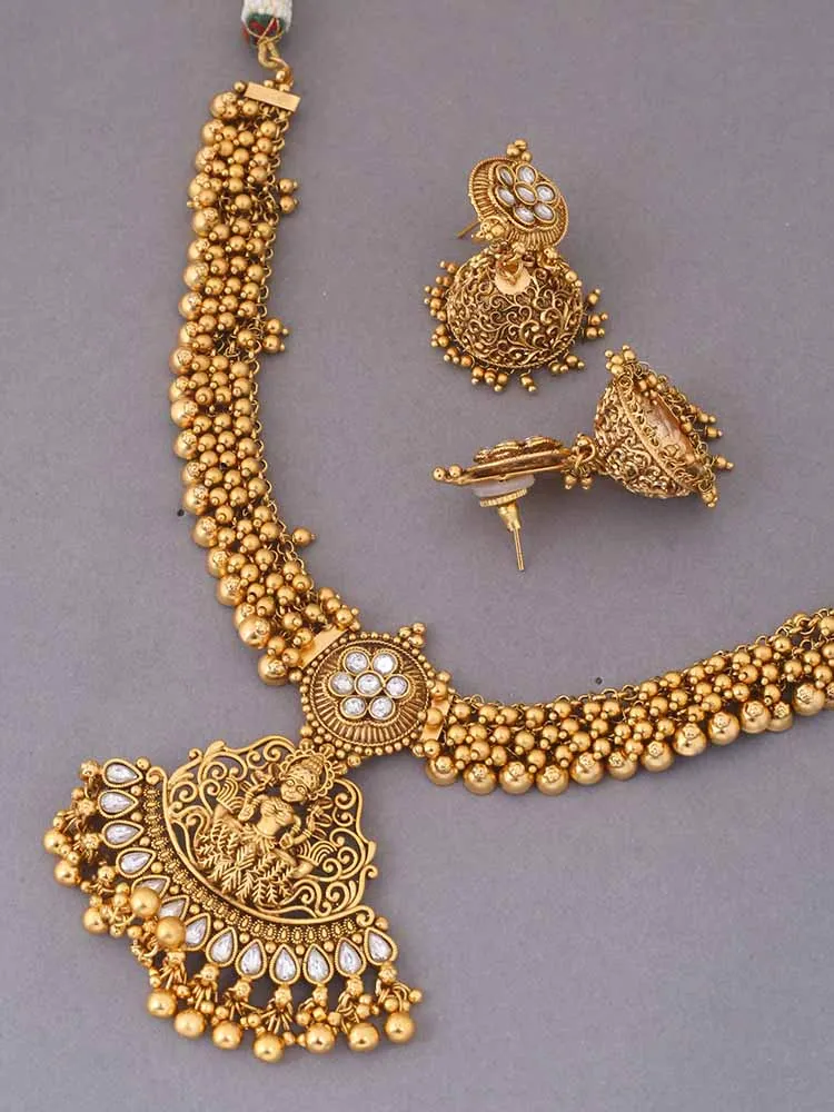 Golden Jayadurga Temple Jewellery Set