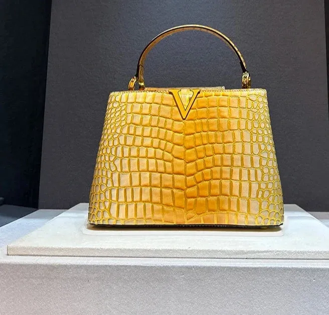 Gradient Crocodile Leather Bag