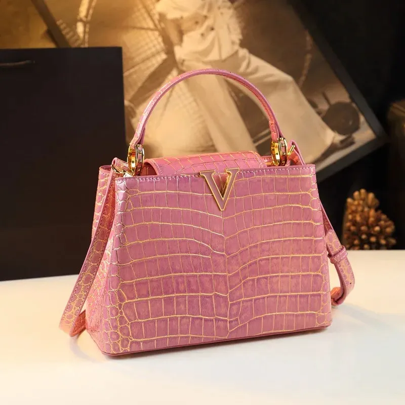 Gradient Crocodile Leather Bag