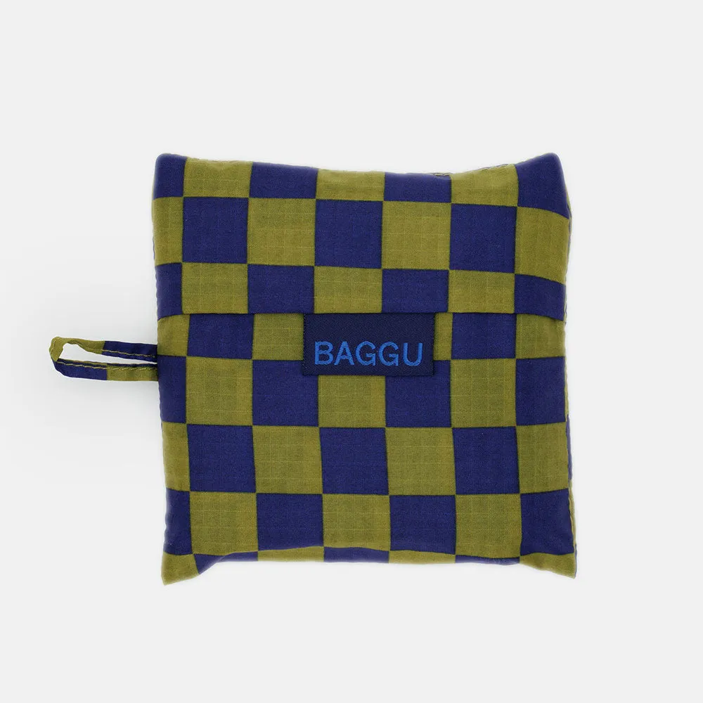 Green & Navy Check Shopper Bag