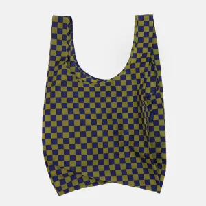Green & Navy Check Shopper Bag