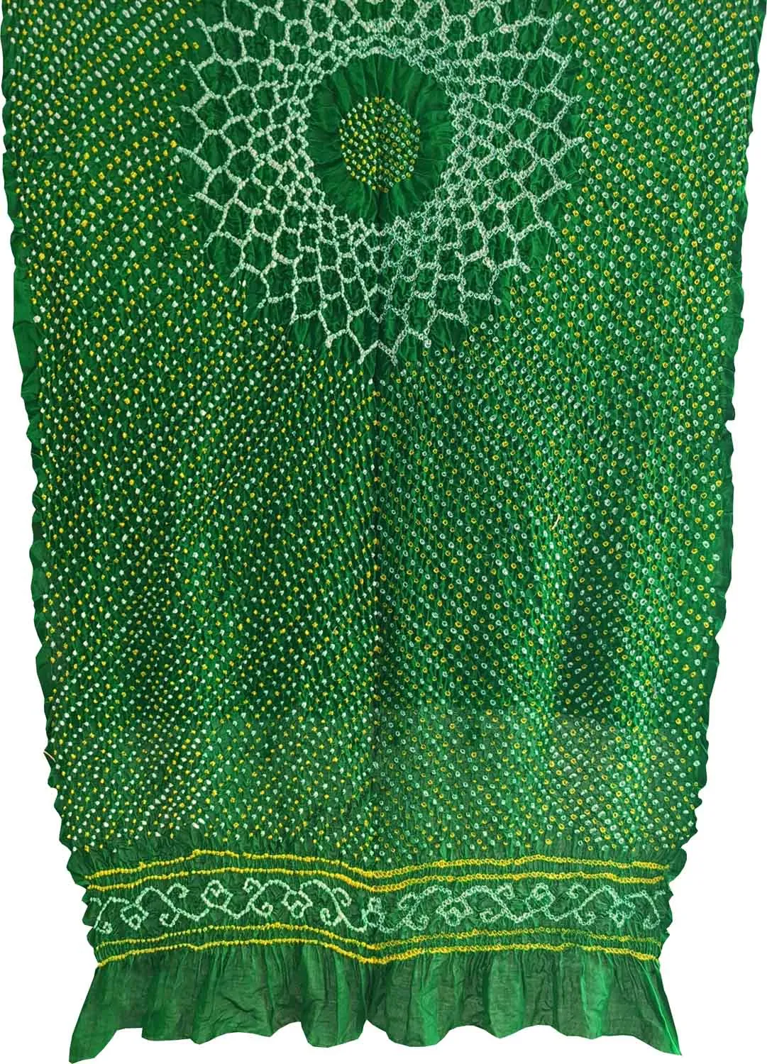 Green Bandhani Pure Gajji Silk Dupatta