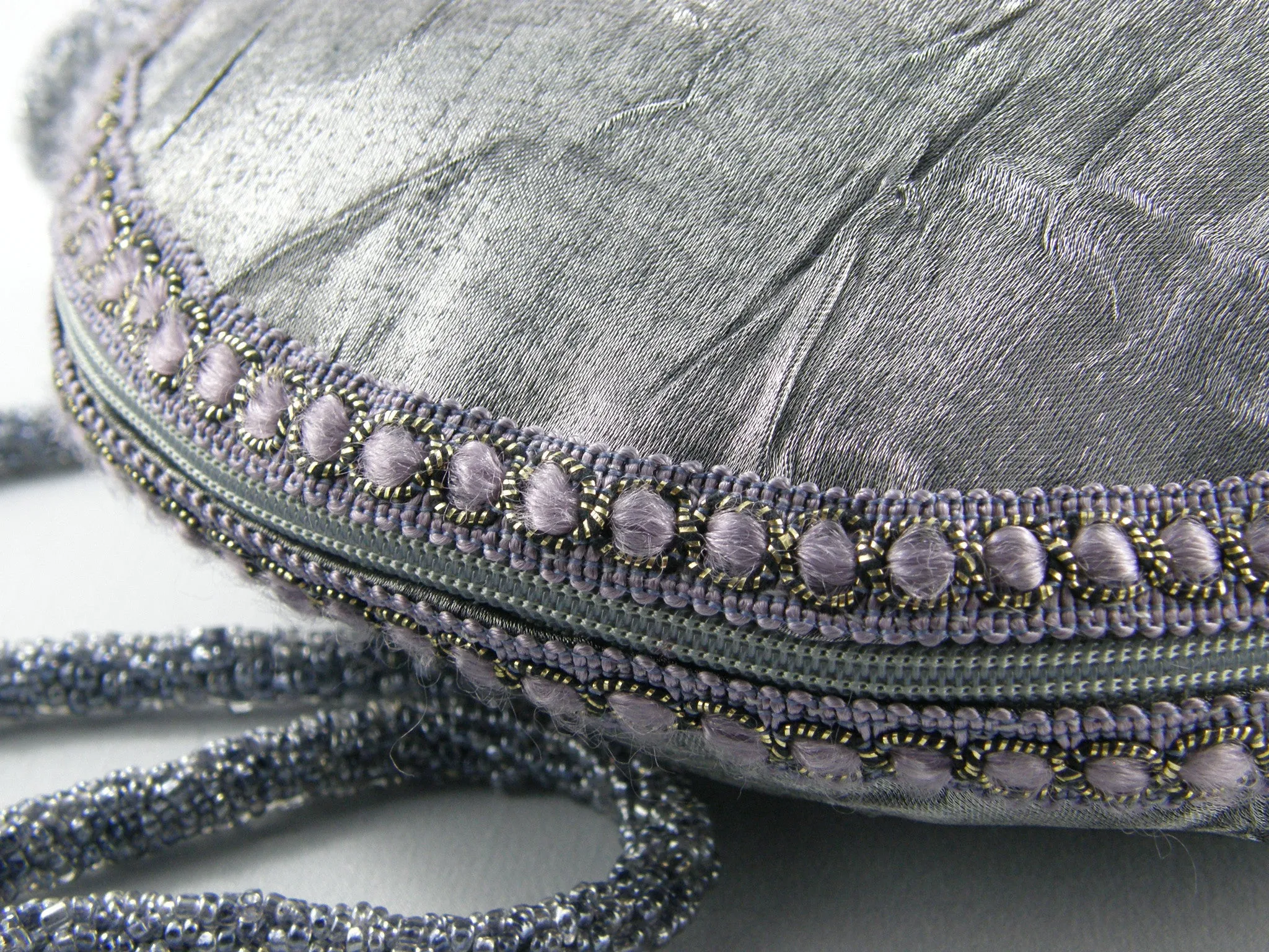 Grey Satin Evening Bag