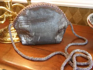 Grey Satin Evening Bag