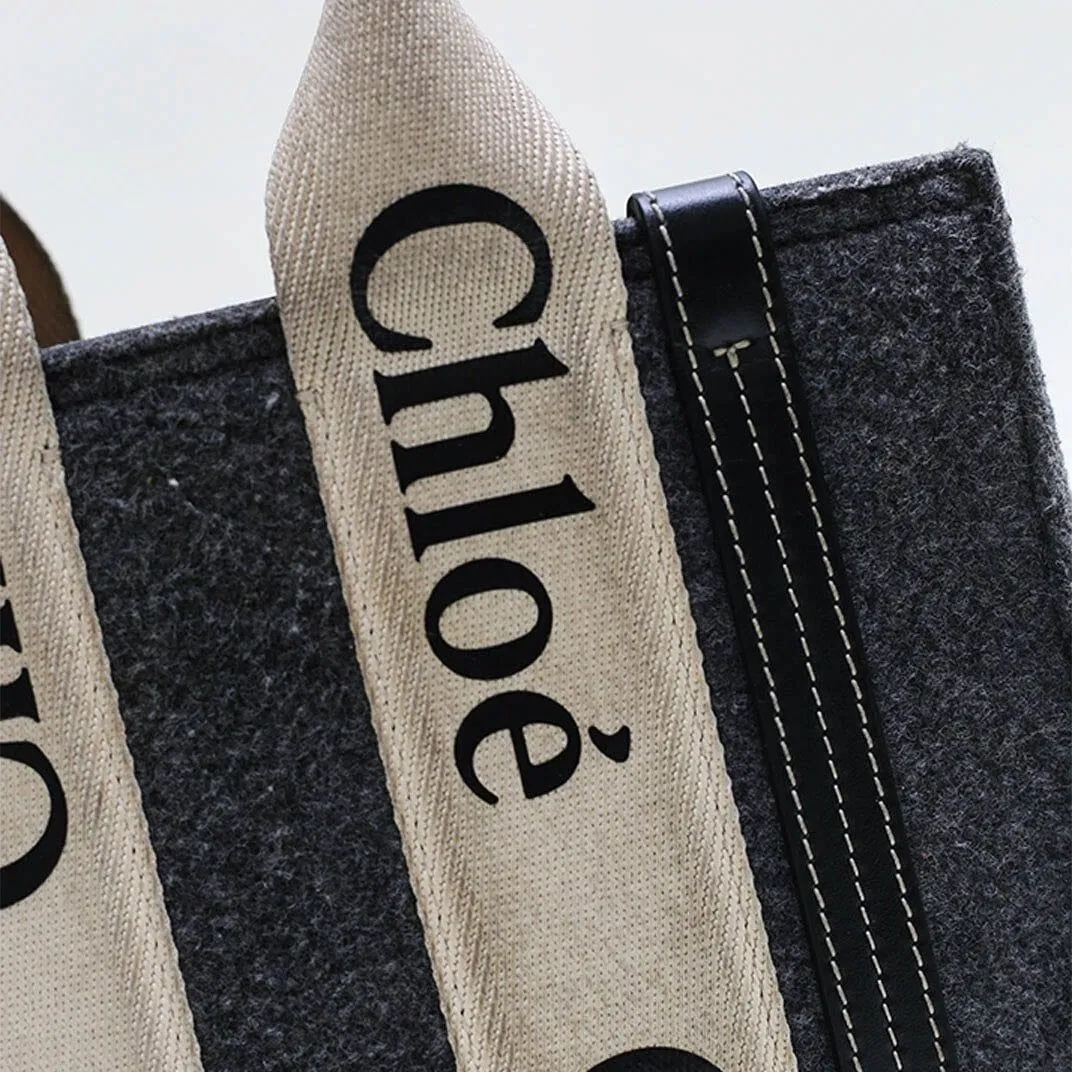 Grey small Woody tote bag