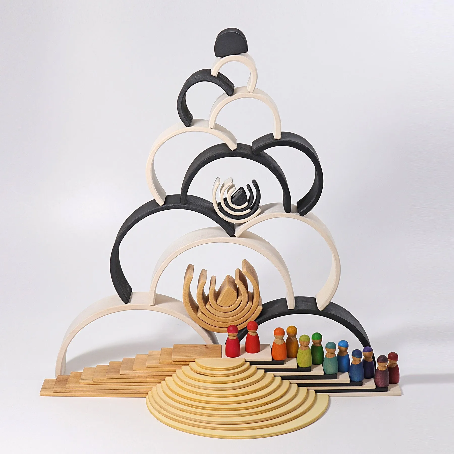 Grimm's Wooden Monochrome Rainbow Tunnel, Large