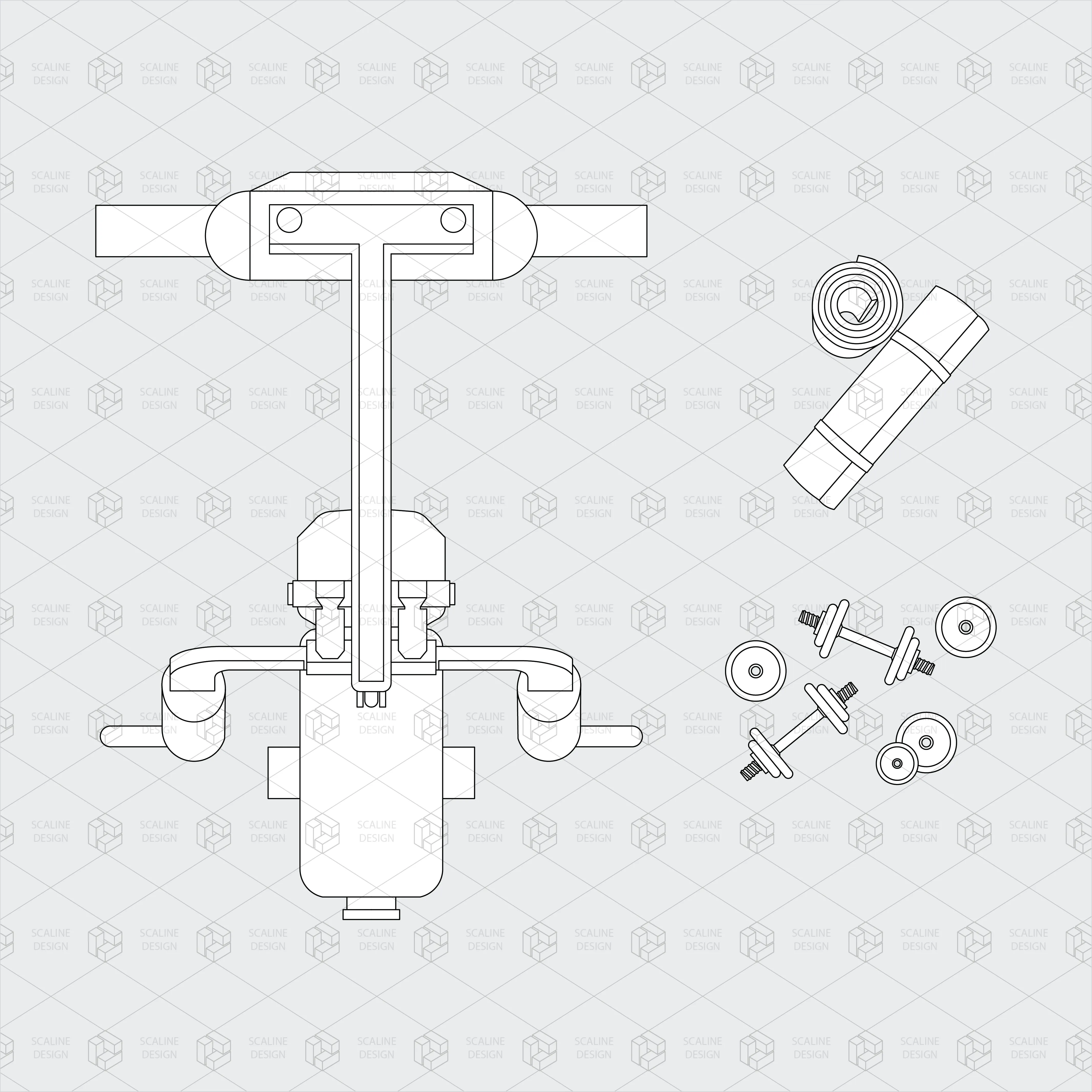 Gym And Sport Equipment Top View