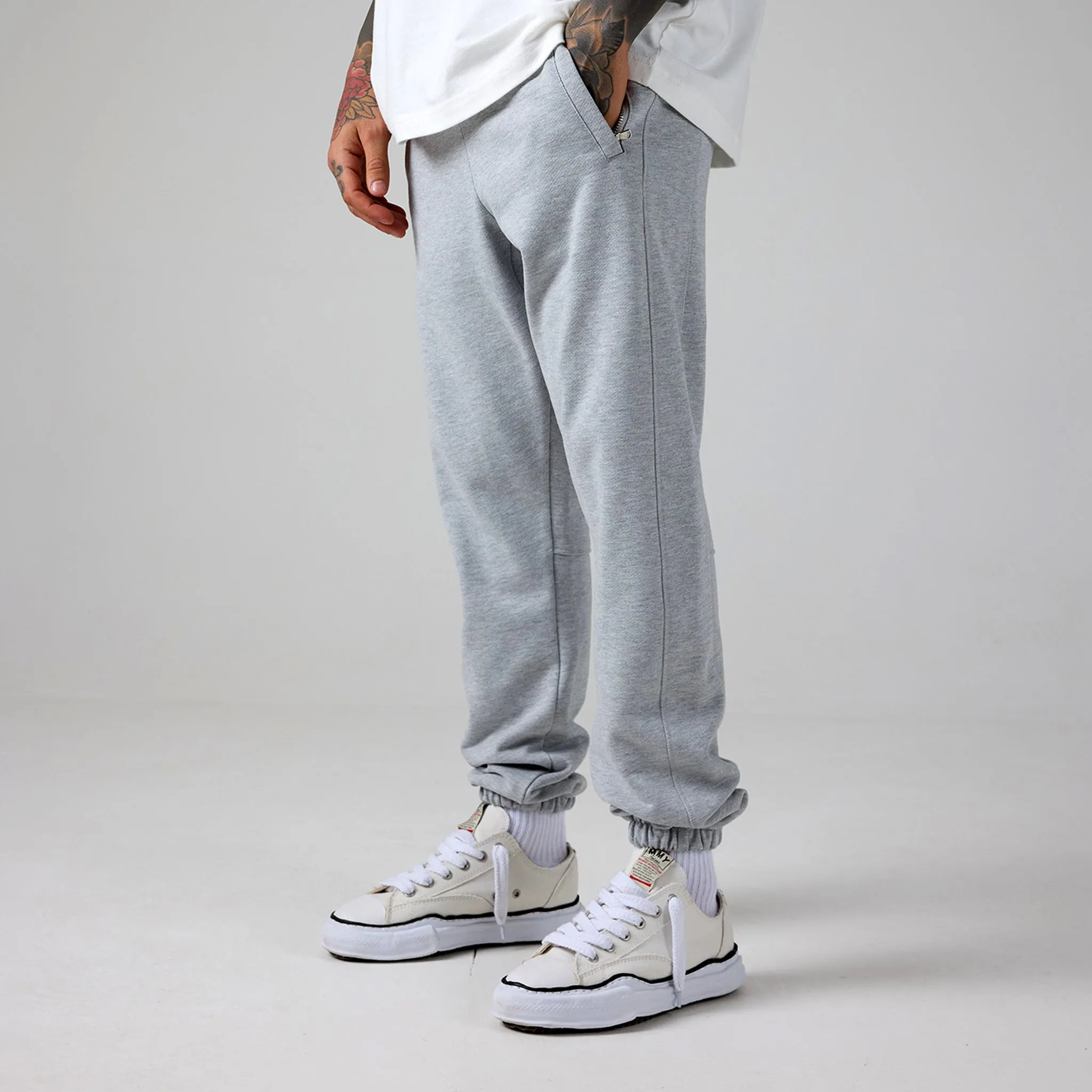 Heavyweight Cuffed Jogger | Grey Marl