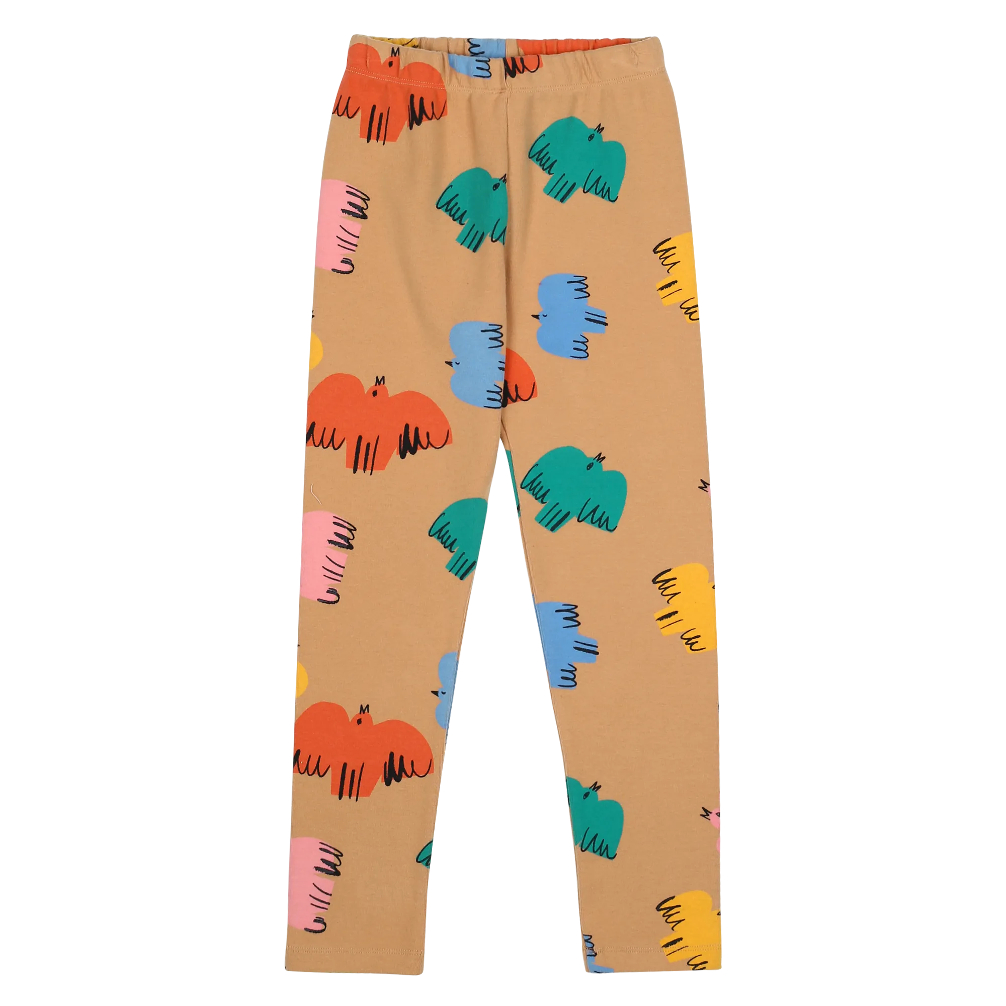 Jelly Mallow Colorful Birds Leggings | Brown
