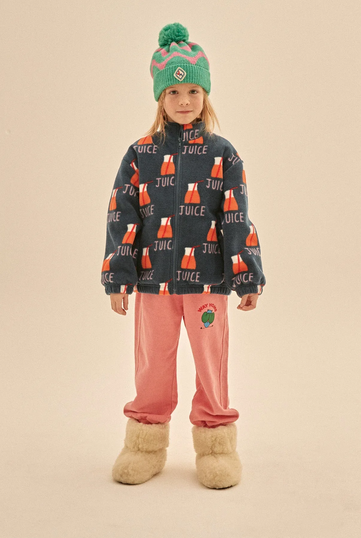 Jelly Mallow Juice Fleece Zip-Up Jacket | Navy