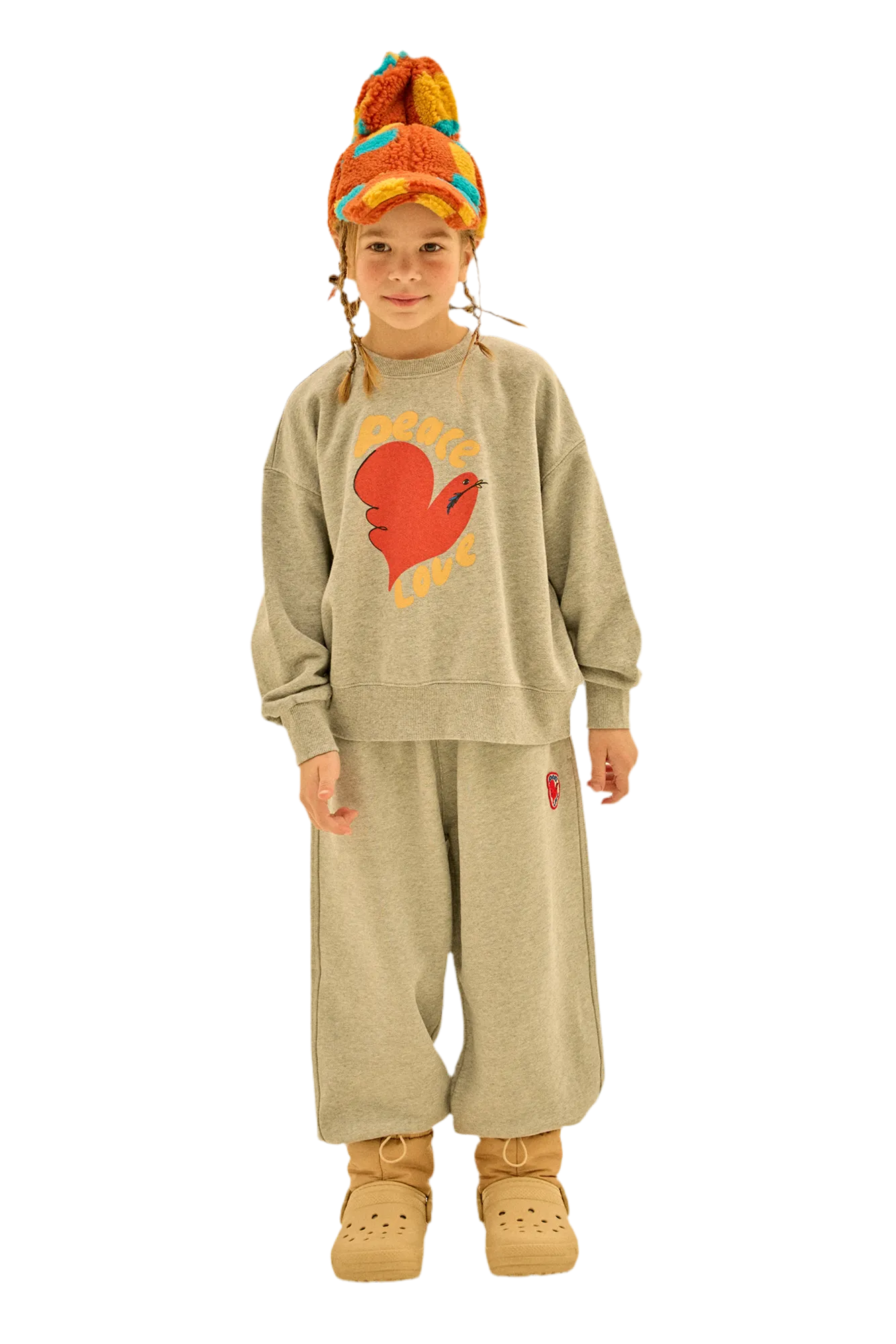 Jelly Mallow Peace Patch Lounge Pants | Melange Grey