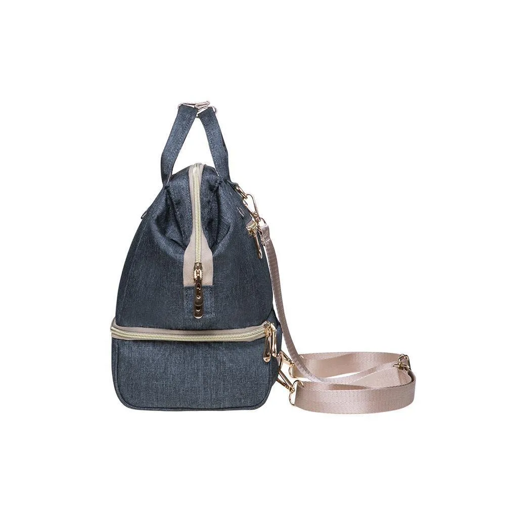 KAUKKO Diaper Bag Backpack - Small Diaper Backpack with Pacifier Holder and Stroller straps -Waterproof, mini , KT08 ( New York Gray ）