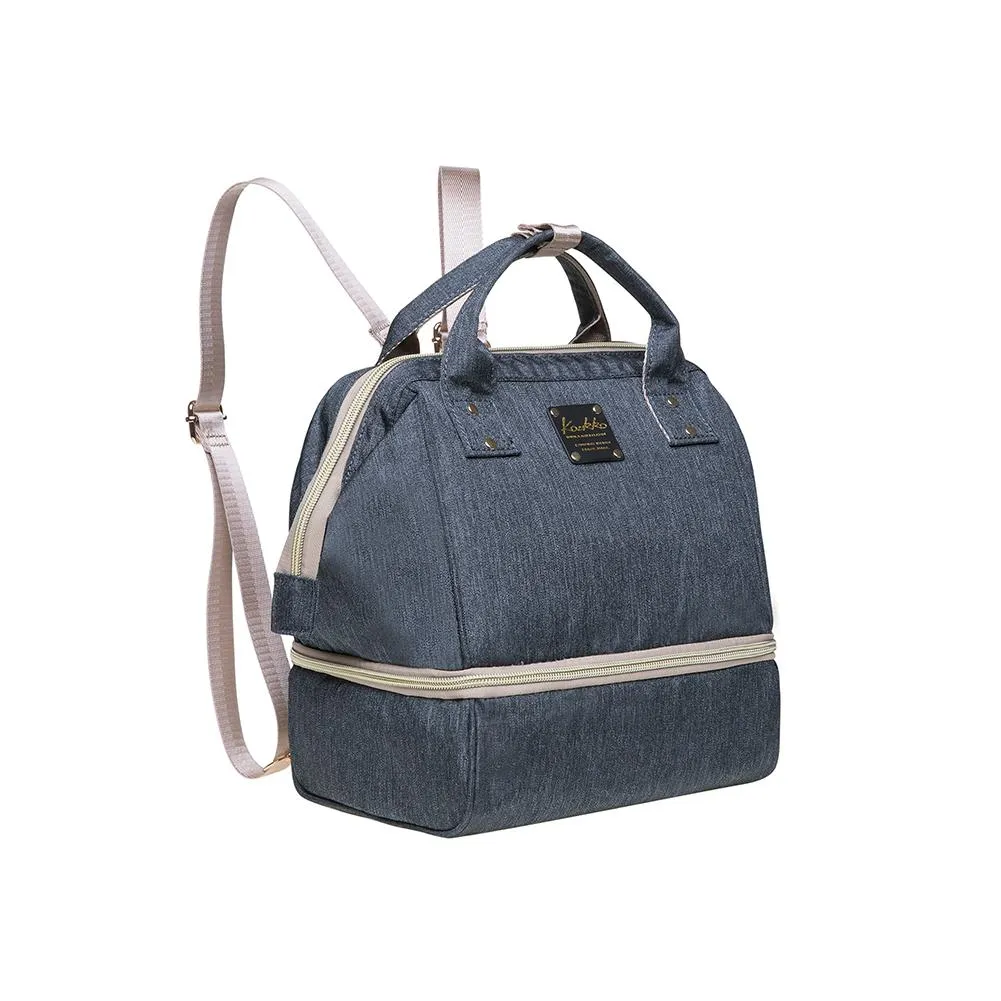 KAUKKO Diaper Bag Backpack - Small Diaper Backpack with Pacifier Holder and Stroller straps -Waterproof, mini , KT08 ( New York Gray ）