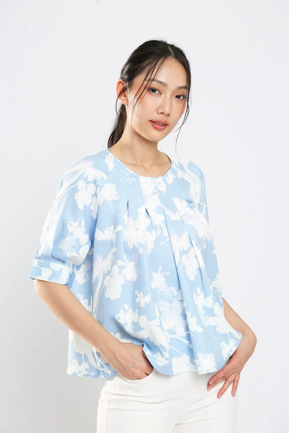 Kelly Blouse in Blue Print