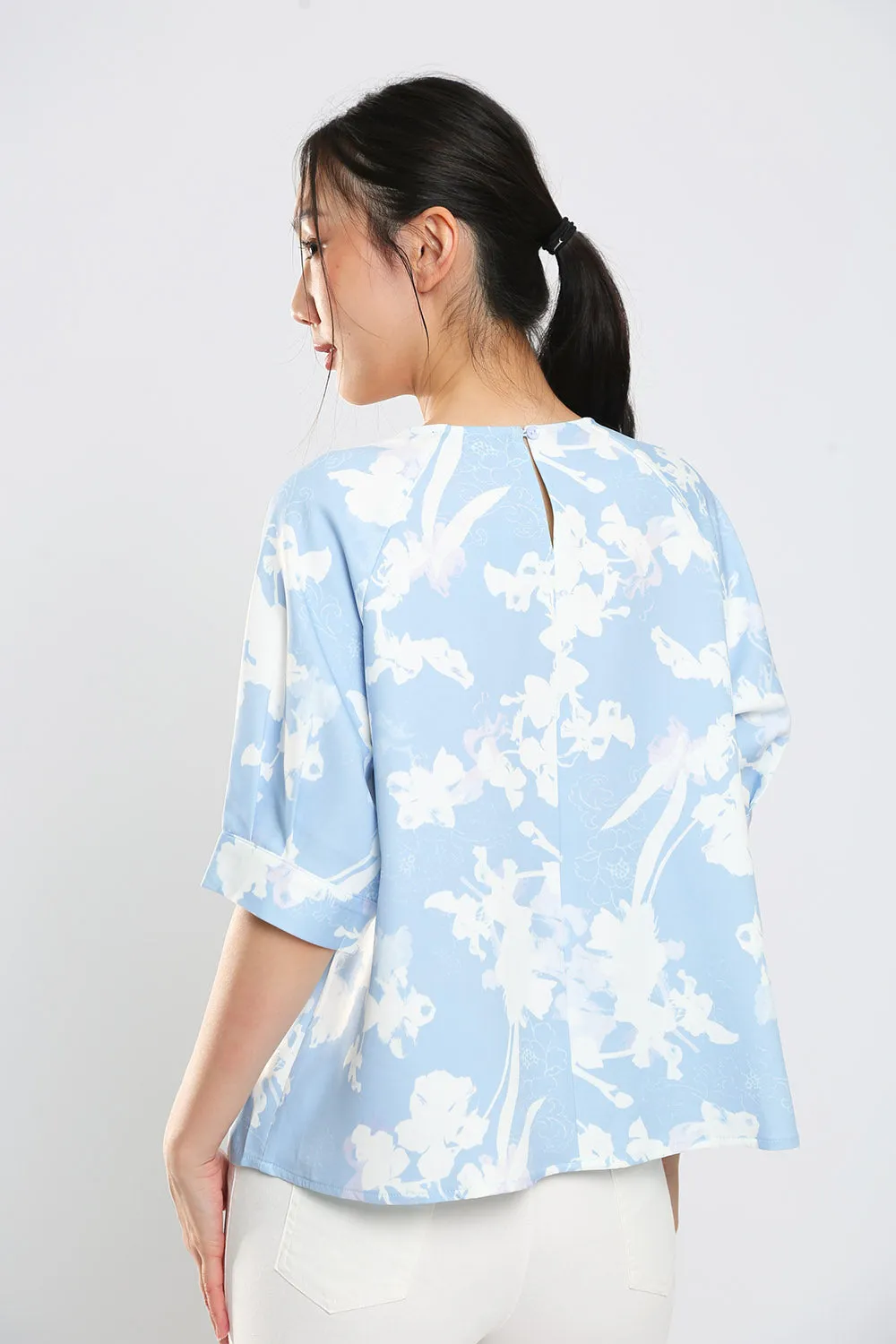 Kelly Blouse in Blue Print