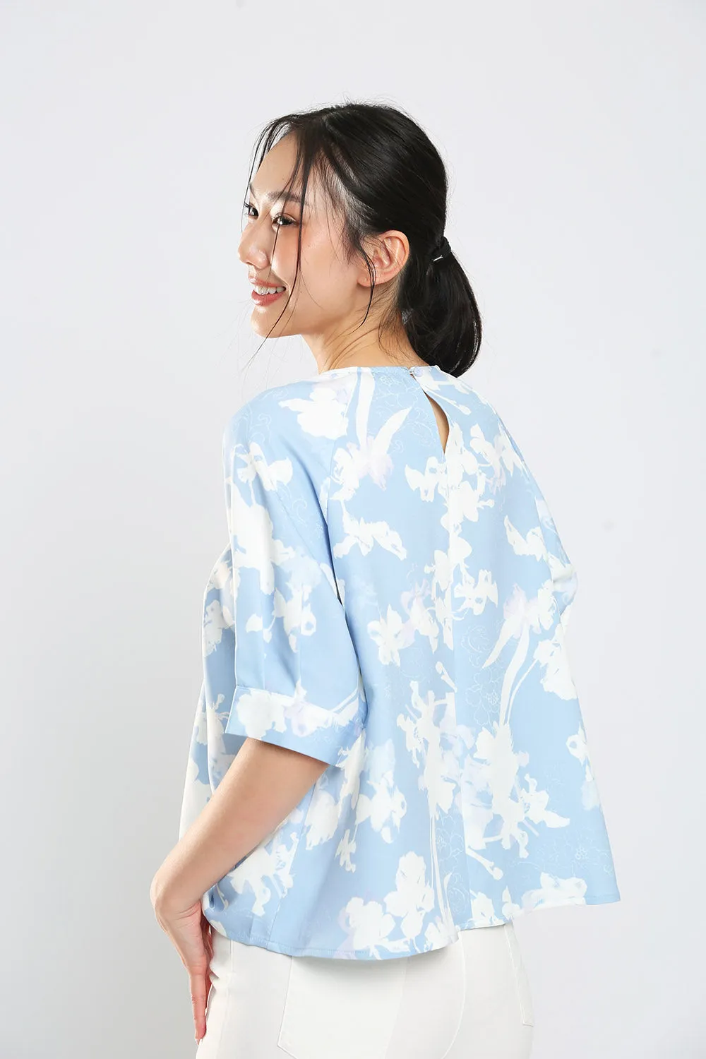 Kelly Blouse in Blue Print