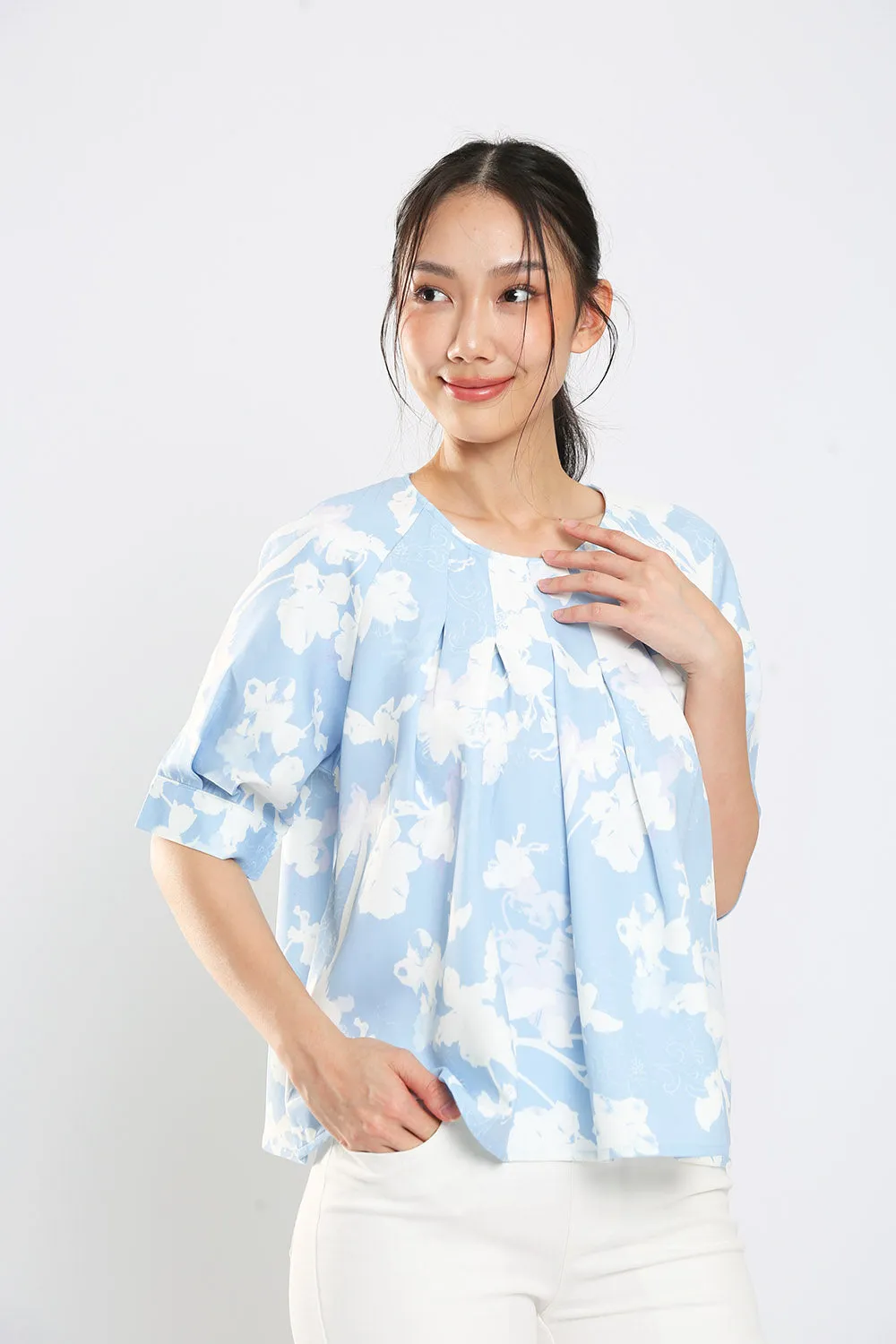 Kelly Blouse in Blue Print