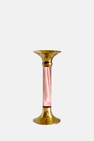 Large Brass and Acrylic Candleholder Blush