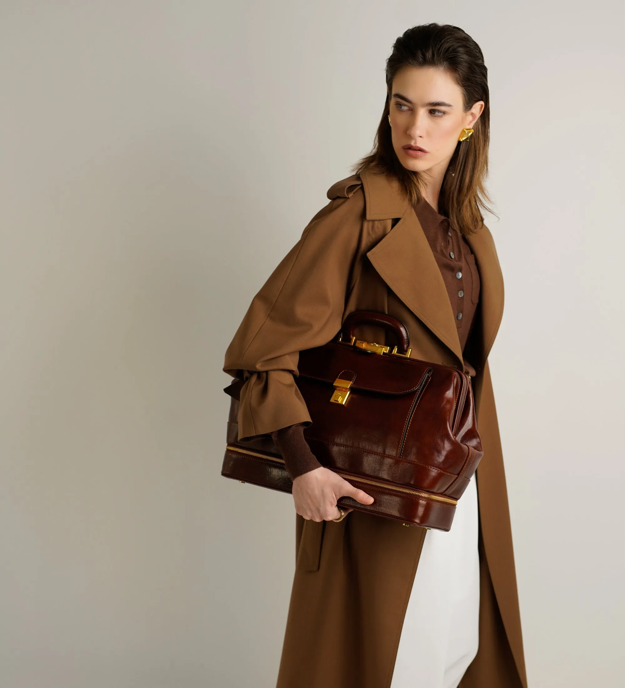 Large Italian Leather Doctor Bag for Women - The Master and Margarita