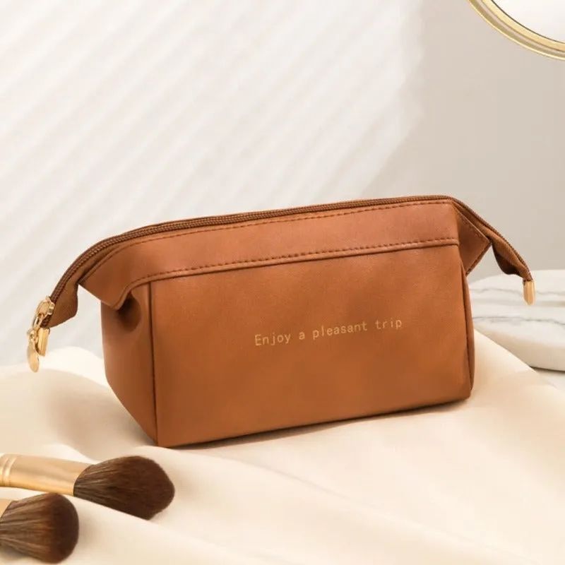 Leather Travel Pouch Toiletry Bag