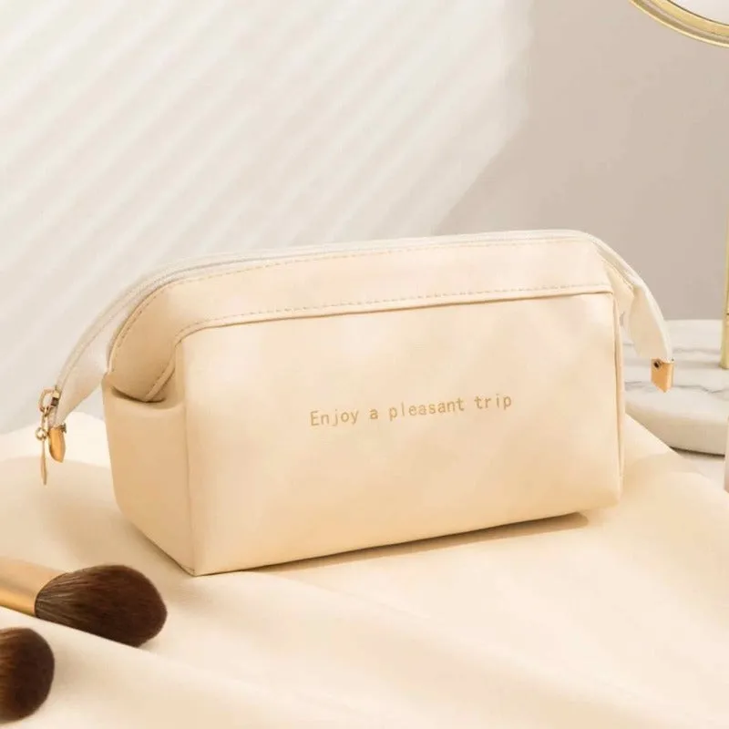 Leather Travel Pouch Toiletry Bag