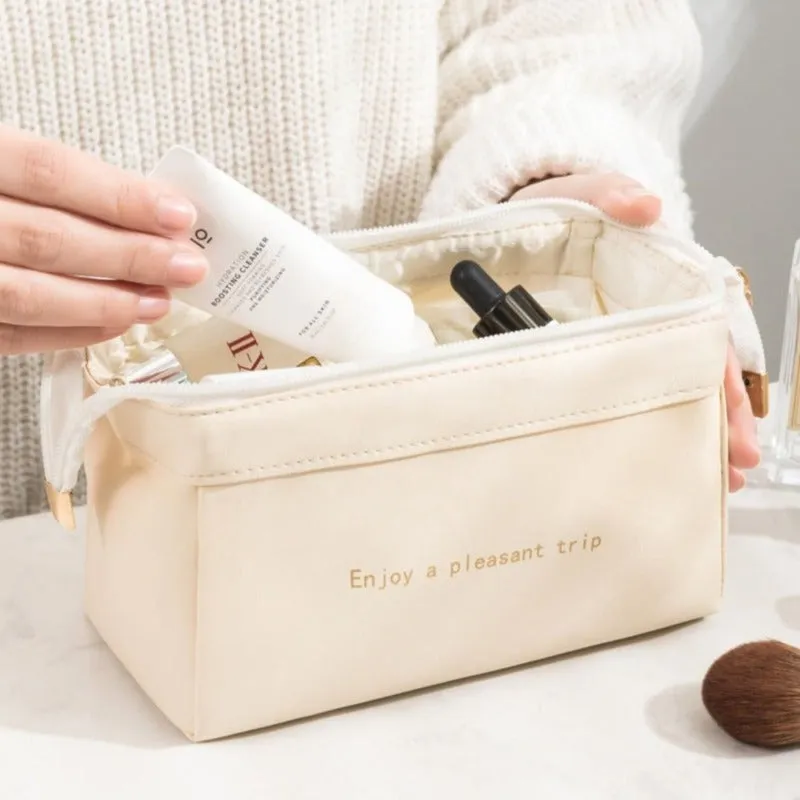 Leather Travel Pouch Toiletry Bag