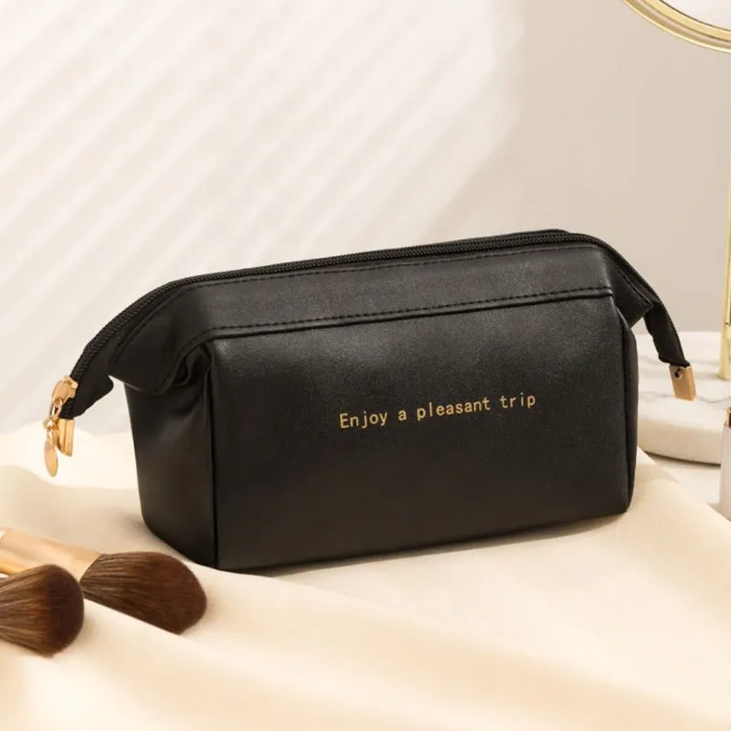 Leather Travel Pouch Toiletry Bag