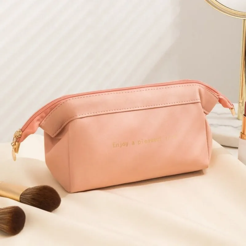 Leather Travel Pouch Toiletry Bag