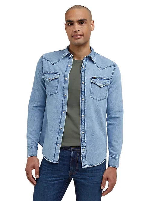 Lee camicia in jeans da uomo Western 112341774 blu chiaro