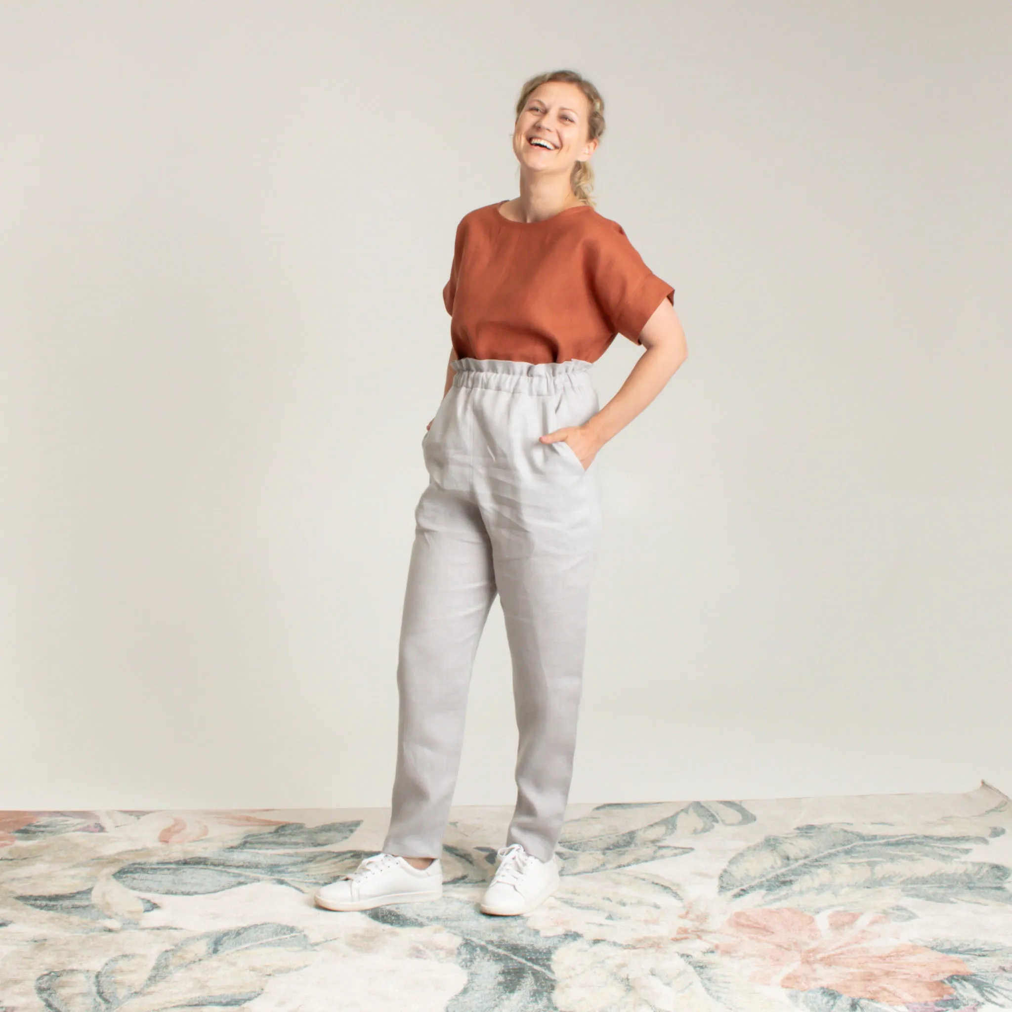 LILA Tapered pants - Tan, size S