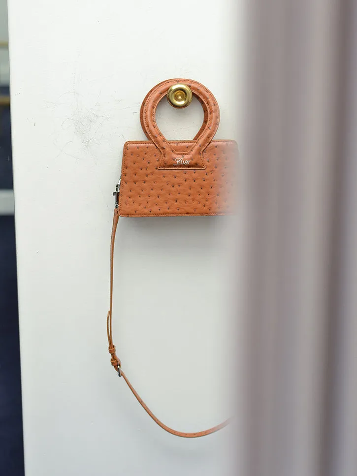 Luar Ana Bag Small, Tan Ostrich