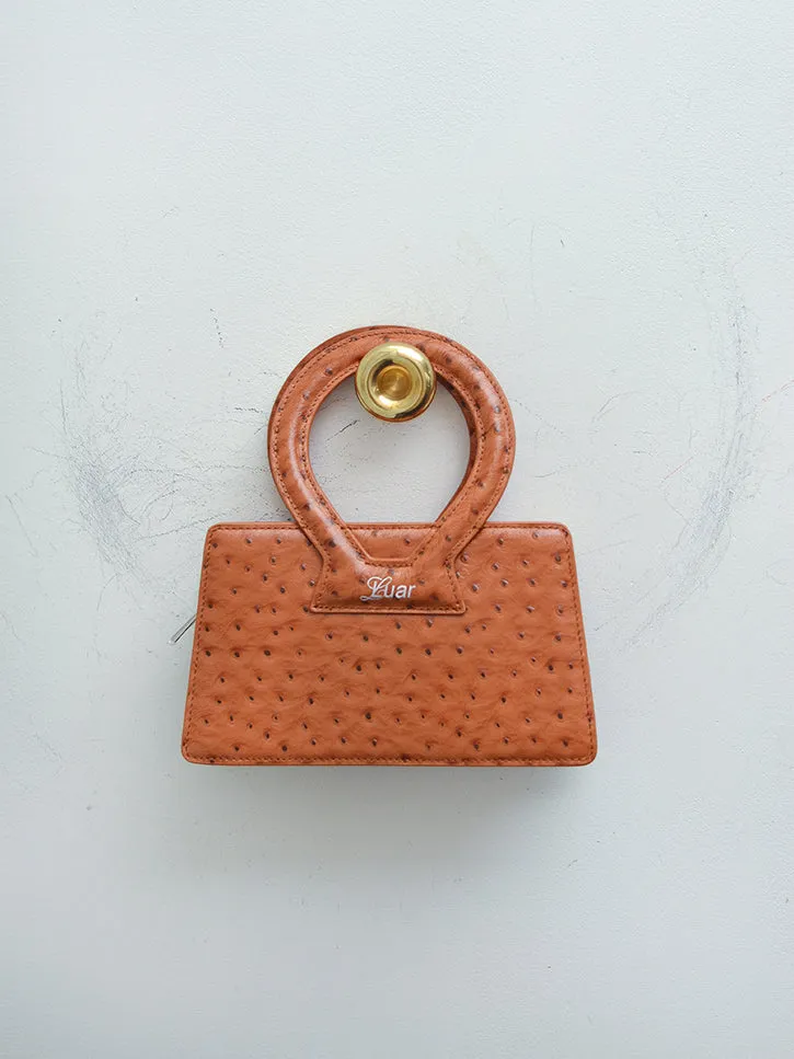 Luar Ana Bag Small, Tan Ostrich