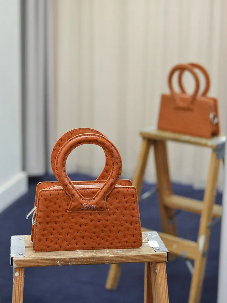 Luar Ana Bag Small, Tan Ostrich