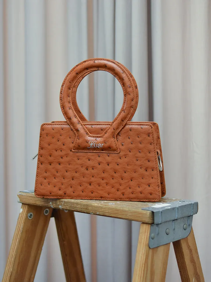 Luar Ana Bag Small, Tan Ostrich
