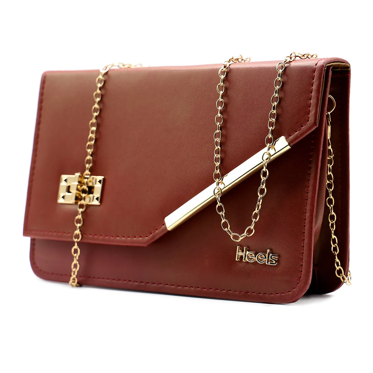 Maroon Casual Clutch C08207