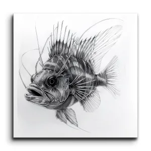 Mesmerizing Monochrome Lionfish Artwork