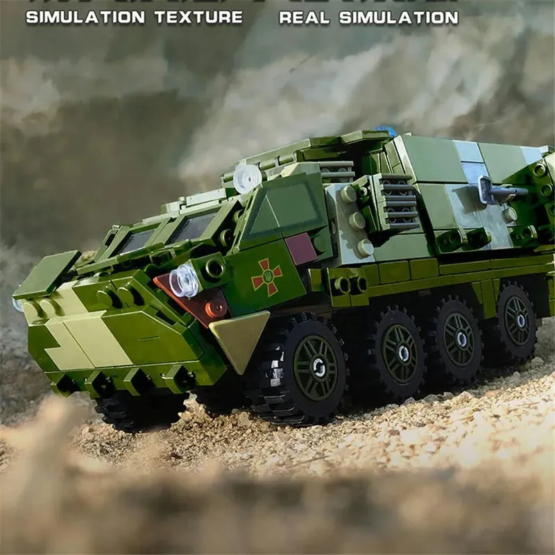 MOC Military Armored Medical Off-Road Car Bricks Toys
