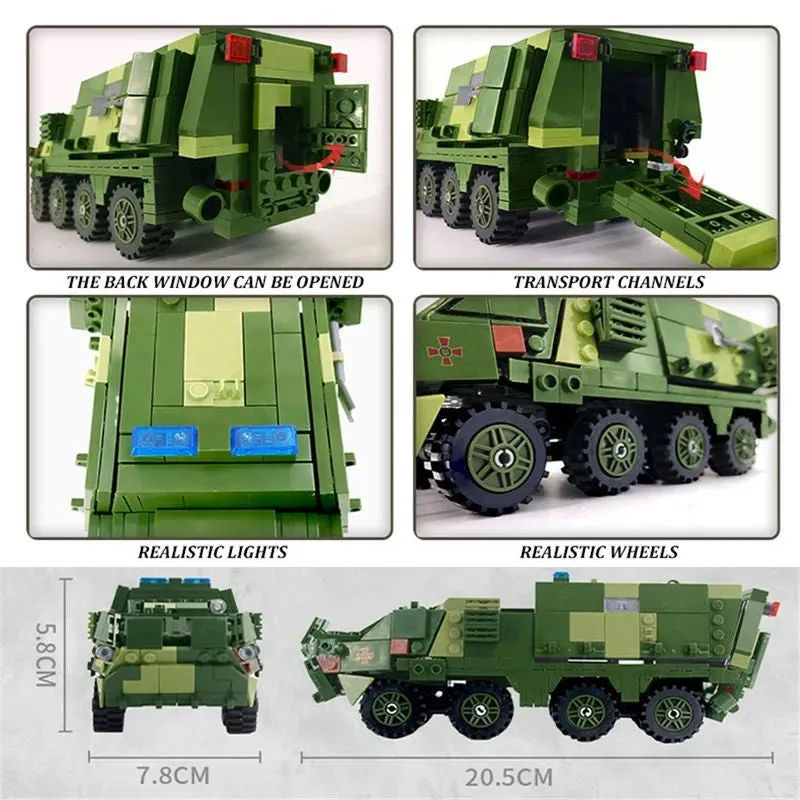 MOC Military Armored Medical Off-Road Car Bricks Toys