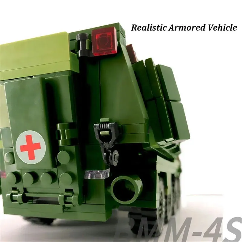 MOC Military Armored Medical Off-Road Car Bricks Toys