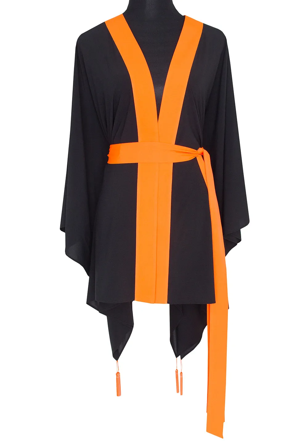 Monochrome - Black Kimono Evil Eye (Neon Orange)