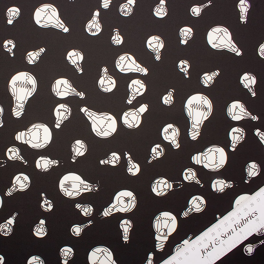 Monochrome 'Lightbulbs' Silk Twill