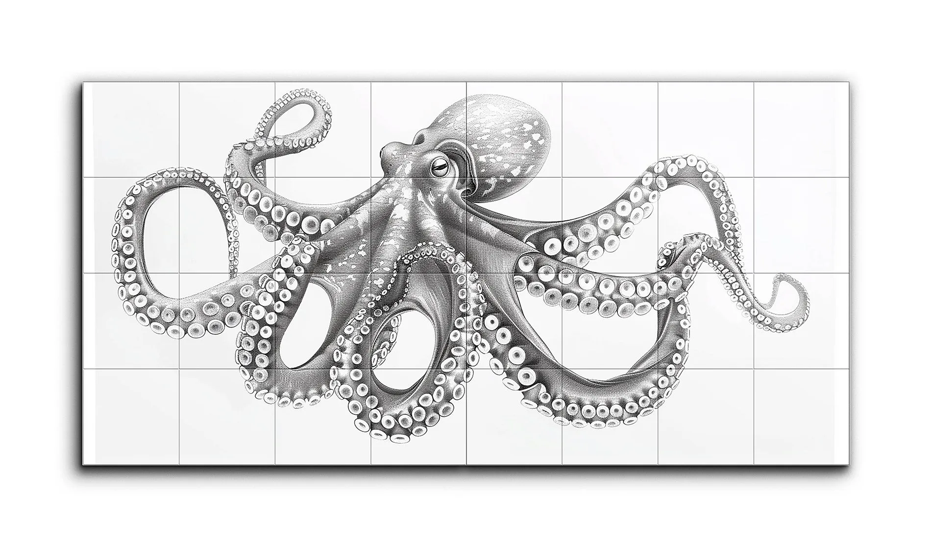 Monochrome Octopus Elegance