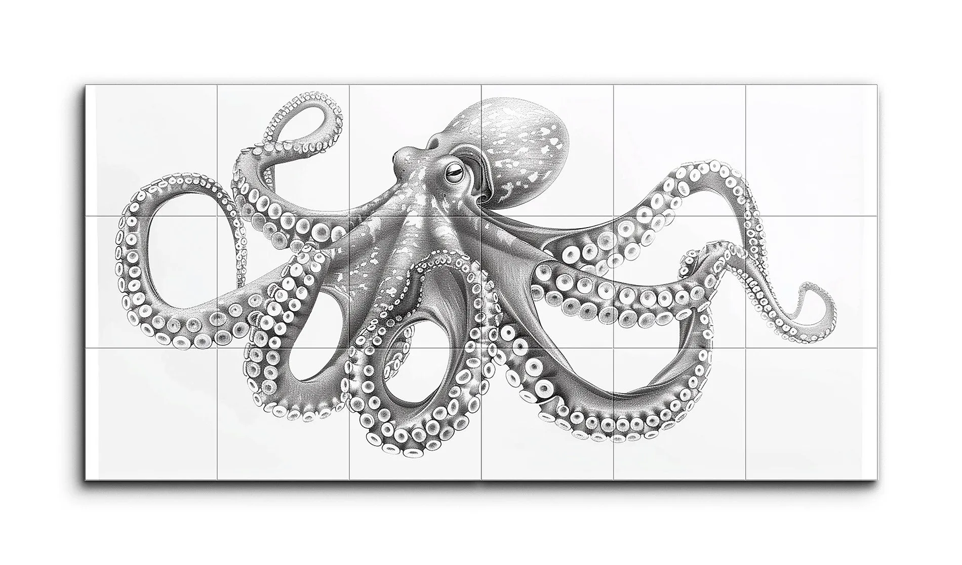 Monochrome Octopus Elegance